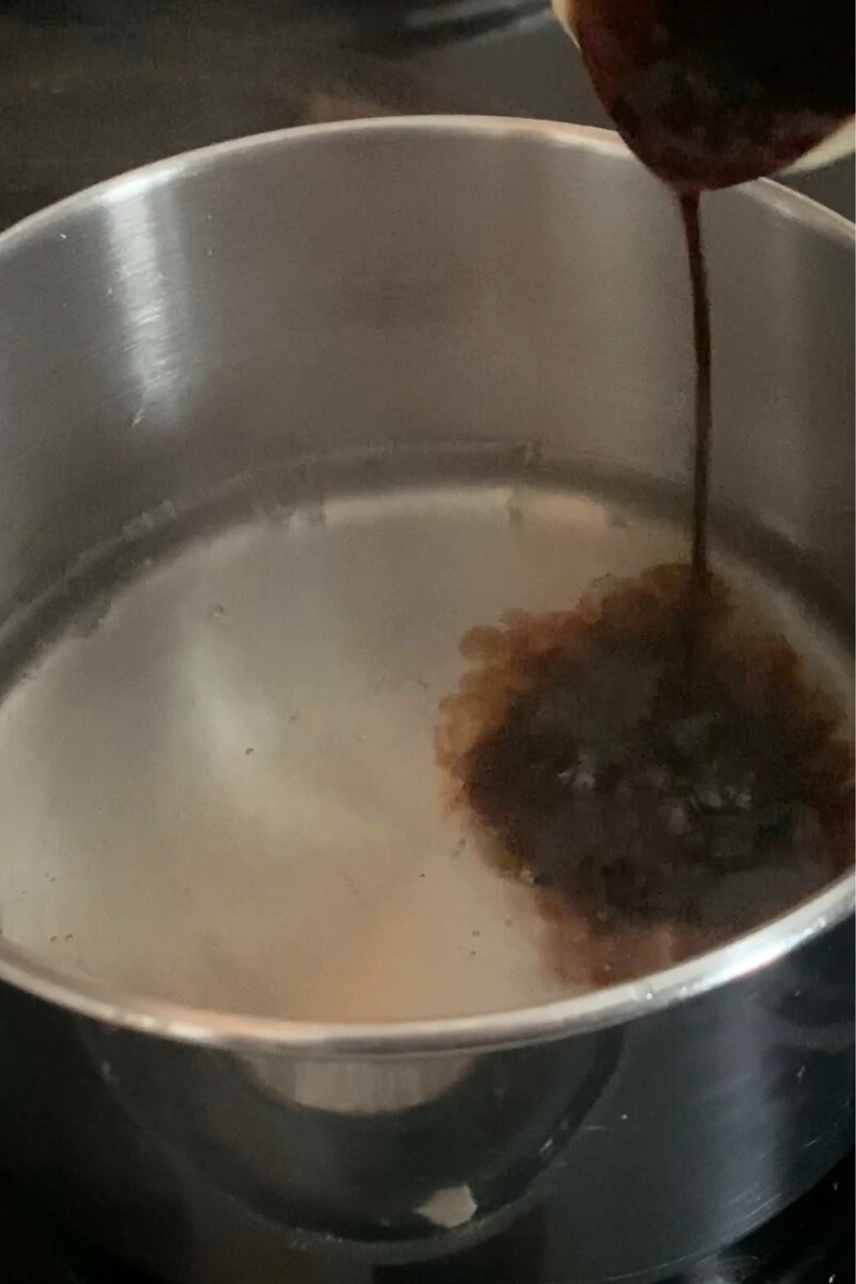 Adding vanilla to the simple syrup.